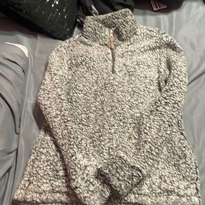 Fluffy Grey Zipper Up Jacket
